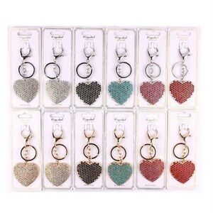 Dozen Color Heart Keychain